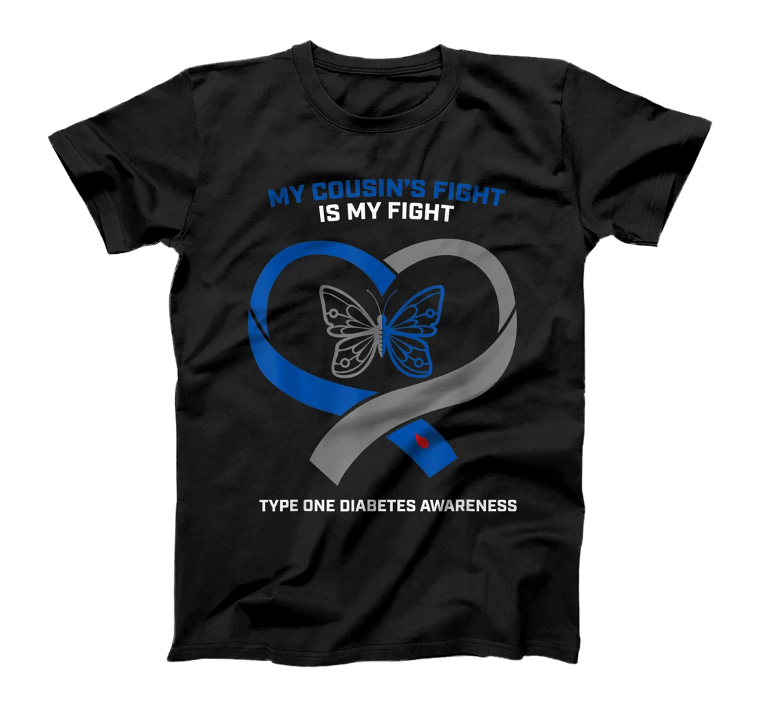 T1D Cousin Fight Type 1 Diabetic Type One Diabetes Awareness T-Shirt