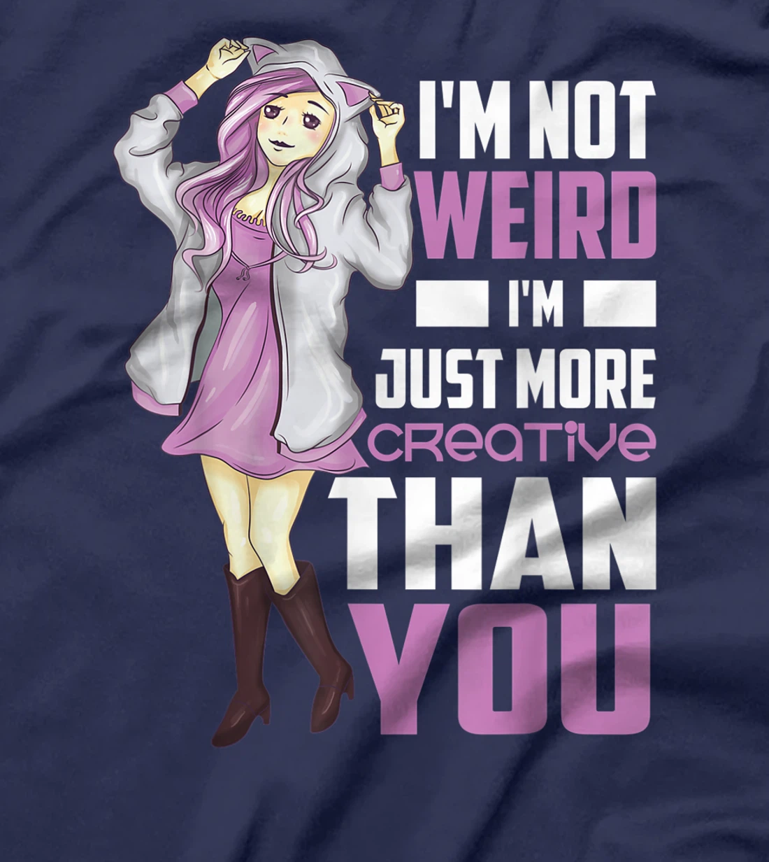 Cool Not Weird Funny Japanese Anime Gift Women Kawaii Japan T-Shirt