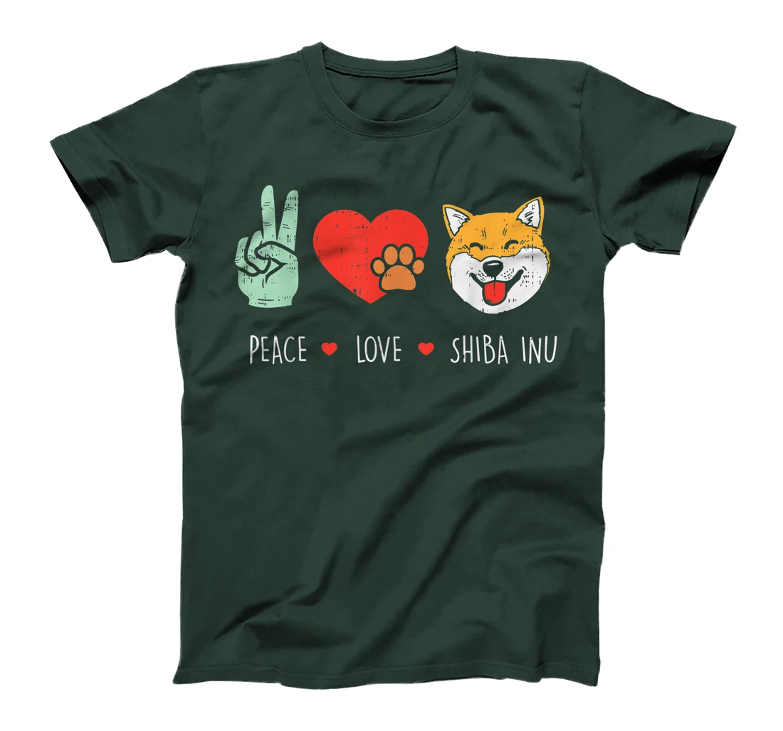 Peace Love Shiba Inu Cute Japanese Pet Dog Doge Meme Gift T-Shirt