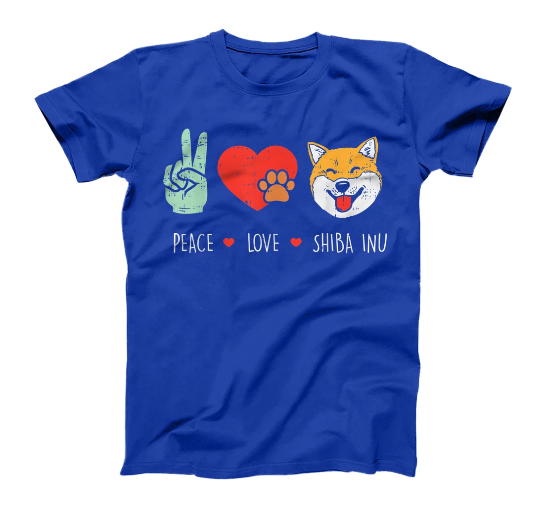 Peace Love Shiba Inu Cute Japanese Pet Dog Doge Meme Gift T-Shirt