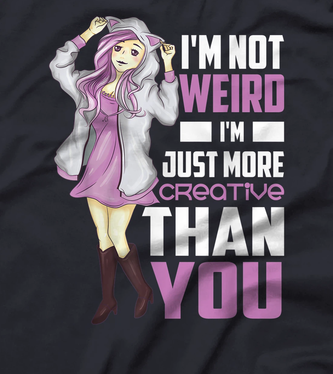 Cool Not Weird Funny Japanese Anime Gift Women Kawaii Japan T-Shirt