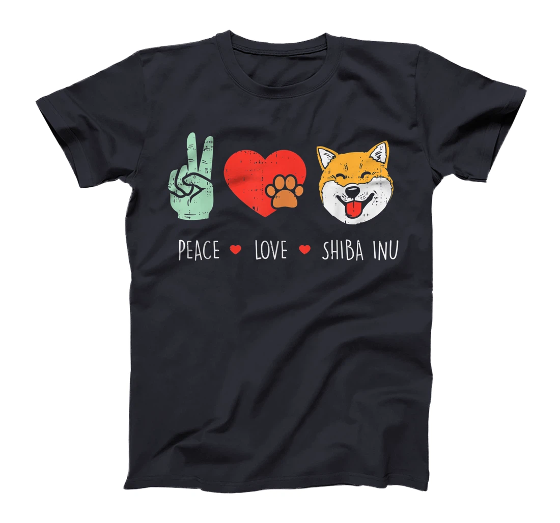 Peace Love Shiba Inu Cute Japanese Pet Dog Doge Meme Gift T-Shirt