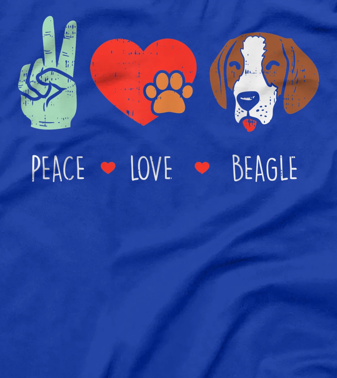 Peace Love Beagle Animal Pet Hound Dog Hippie Hippy Gift T-Shirt