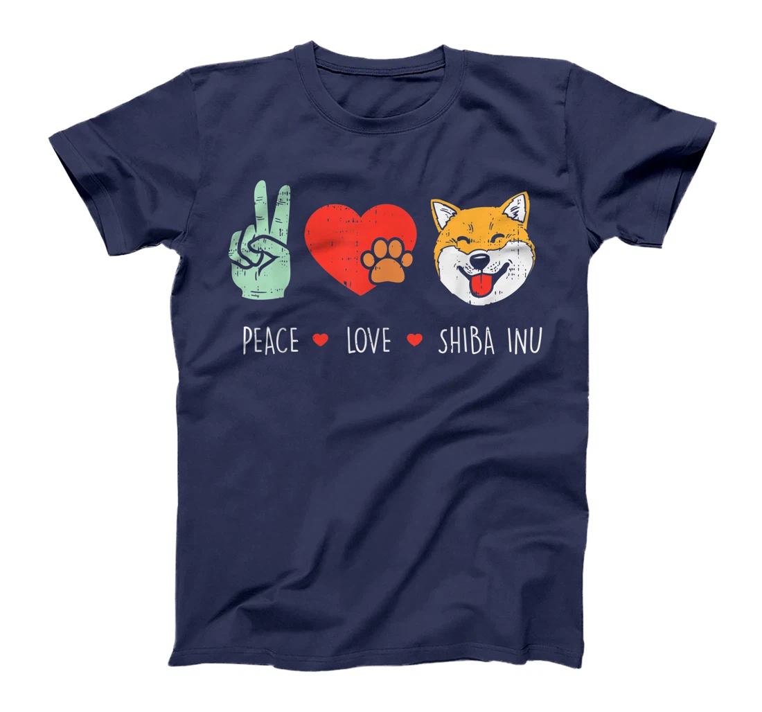 Peace Love Shiba Inu Cute Japanese Pet Dog Doge Meme Gift T-Shirt
