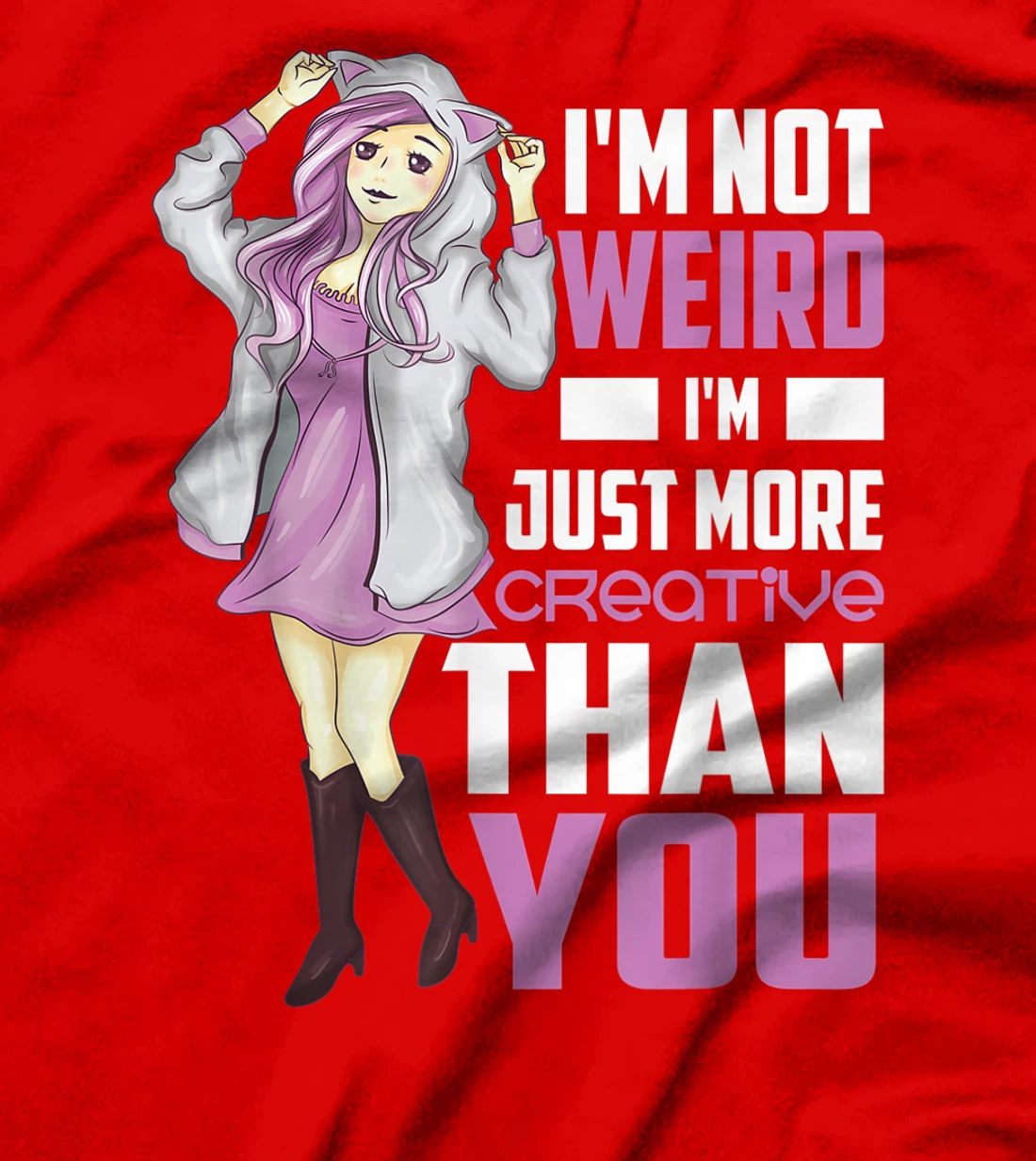 Cool Not Weird Funny Japanese Anime Gift Women Kawaii Japan T-Shirt