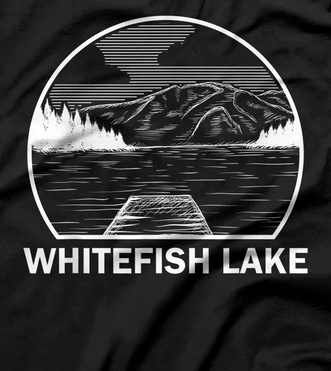 WHITEFISH LAKE MONTANA Funny Fishing Camping Summer Gift T-Shirt