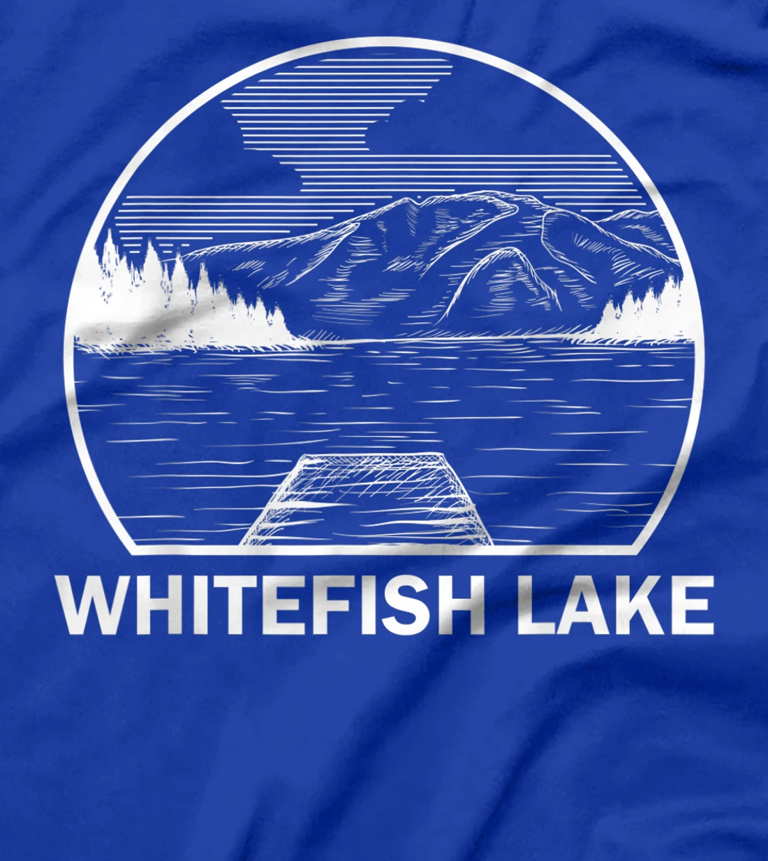 WHITEFISH LAKE MONTANA Funny Fishing Camping Summer Gift T-Shirt