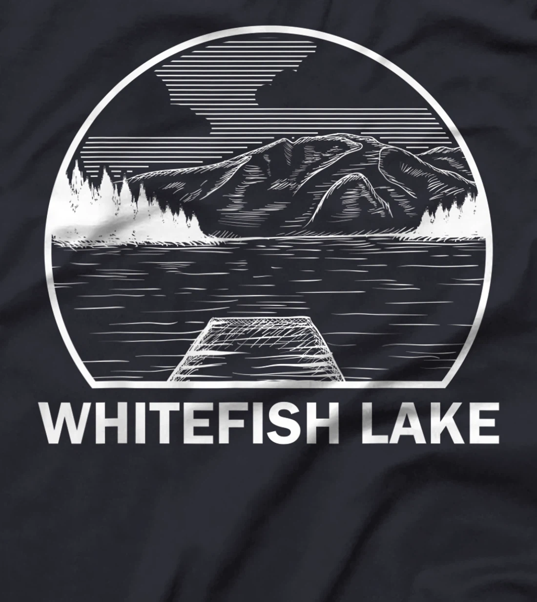 WHITEFISH LAKE MONTANA Funny Fishing Camping Summer Gift T-Shirt