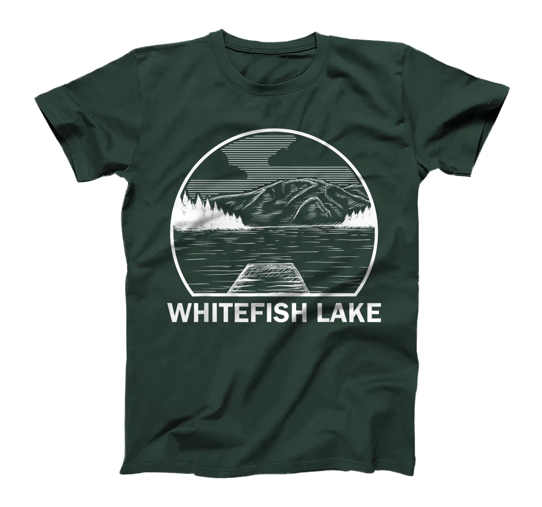 WHITEFISH LAKE MONTANA Funny Fishing Camping Summer Gift T-Shirt
