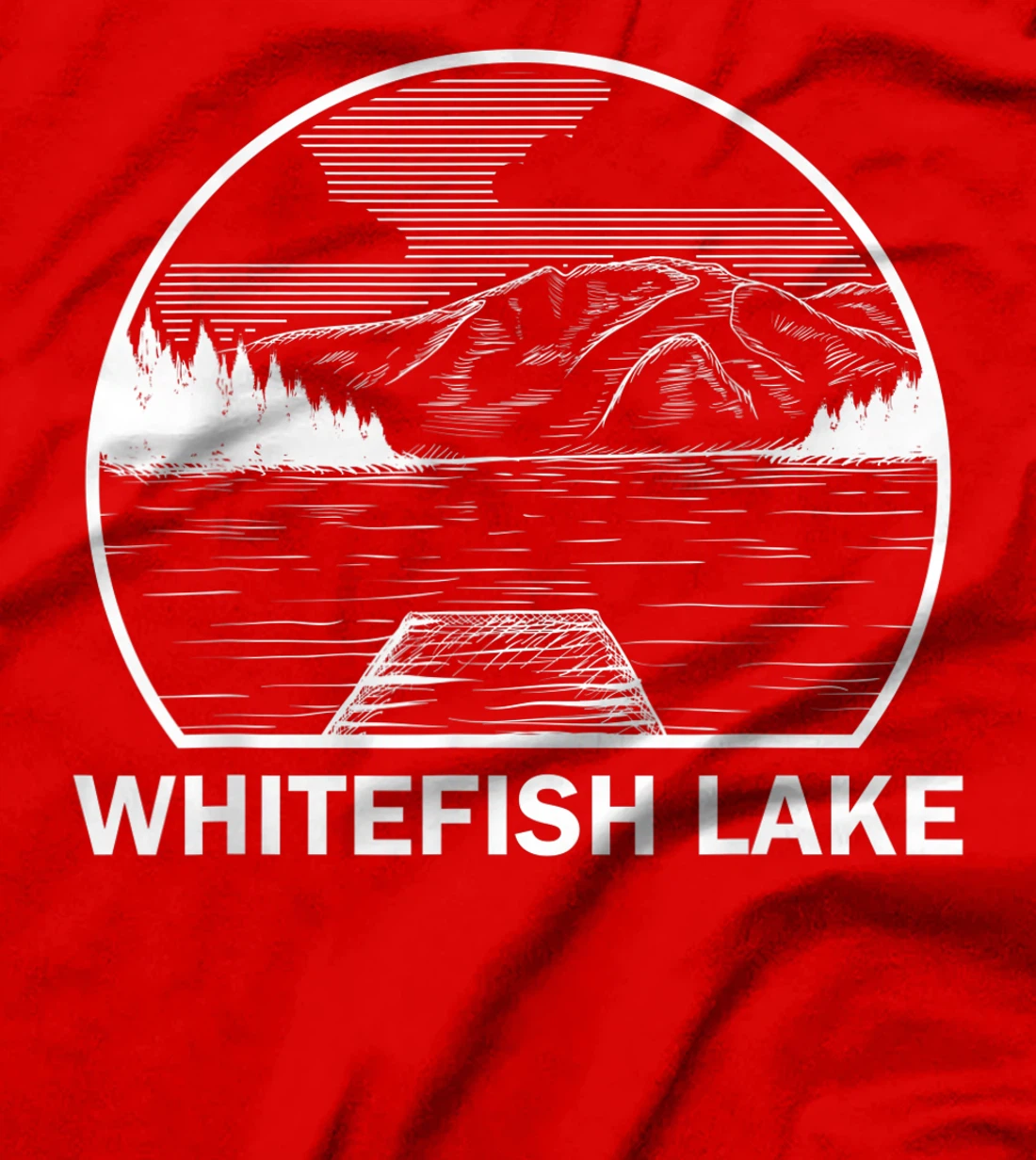 WHITEFISH LAKE MONTANA Funny Fishing Camping Summer Gift T-Shirt