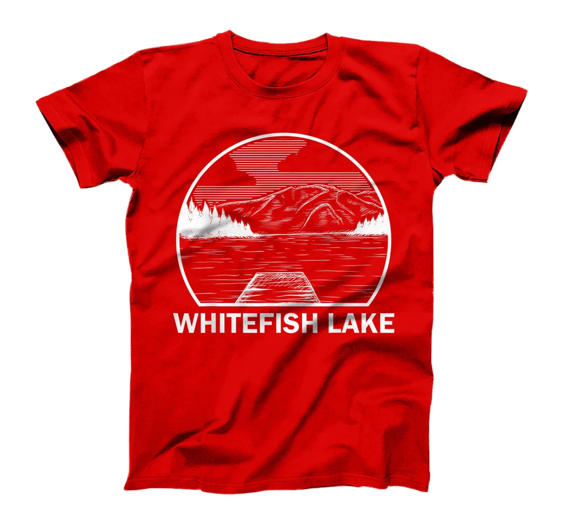 WHITEFISH LAKE MONTANA Funny Fishing Camping Summer Gift T-Shirt