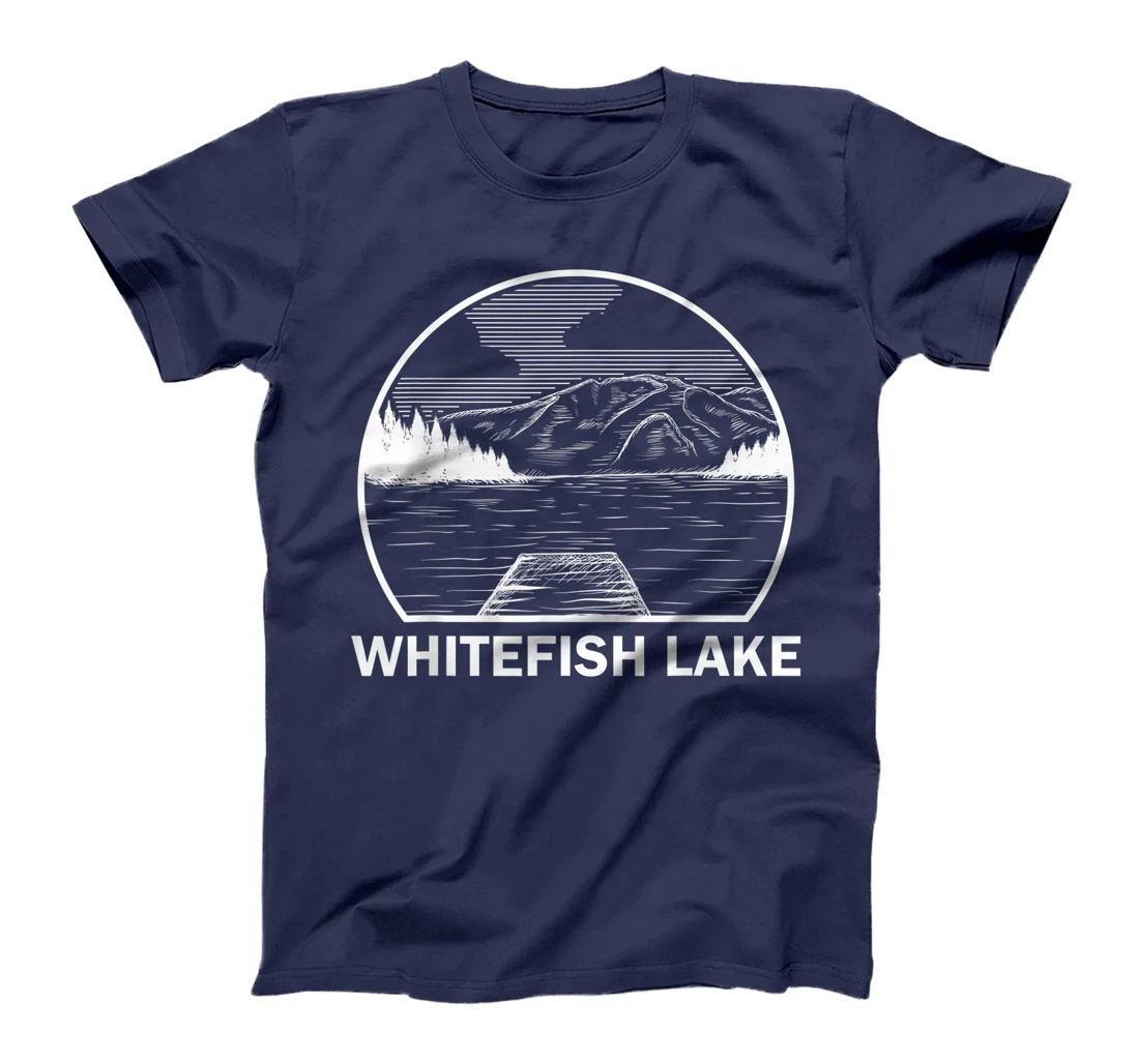 WHITEFISH LAKE MONTANA Funny Fishing Camping Summer Gift T-Shirt