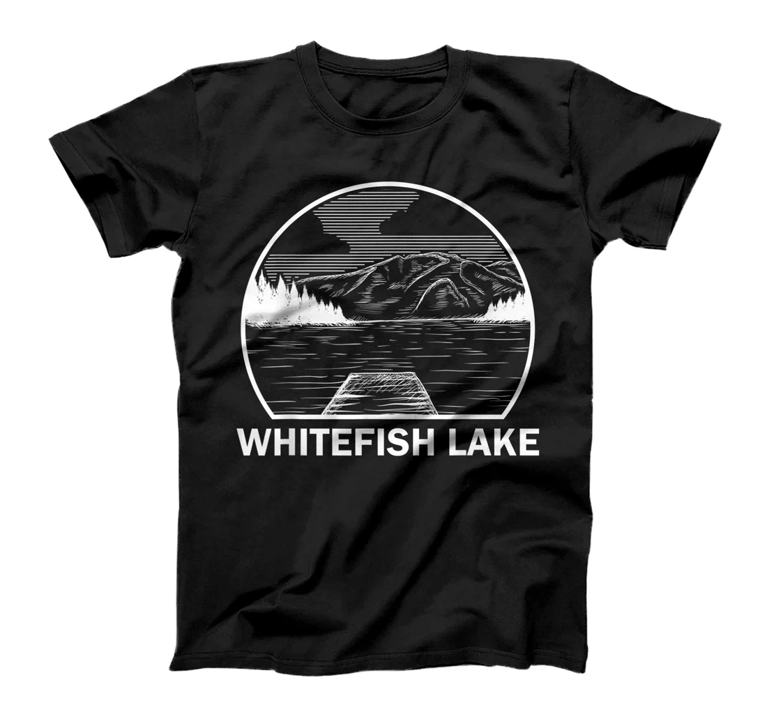 WHITEFISH LAKE MONTANA Funny Fishing Camping Summer Gift T-Shirt
