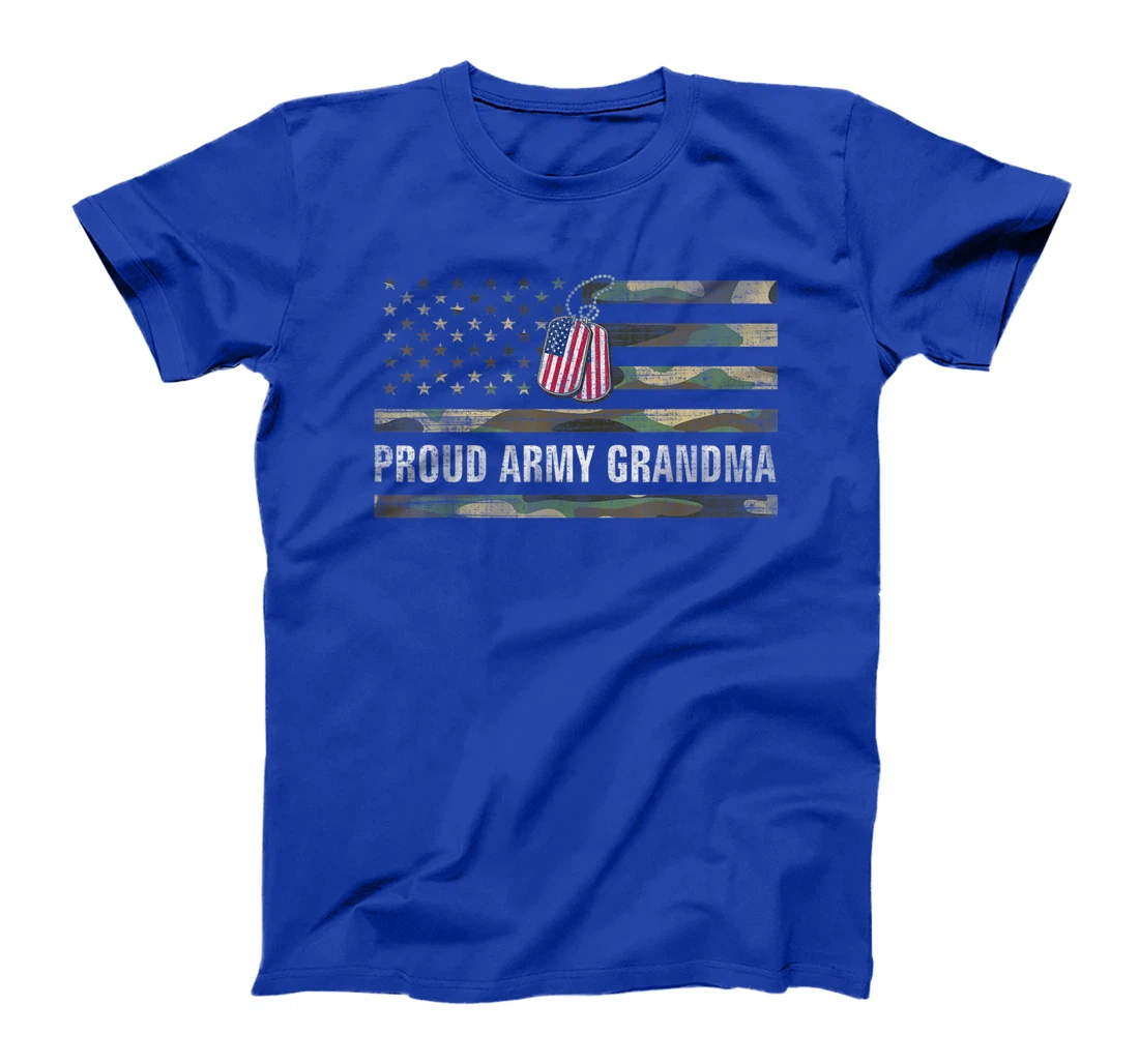 Vintage American Flag Proud Army Grandma Veteran Day Gift T-Shirt