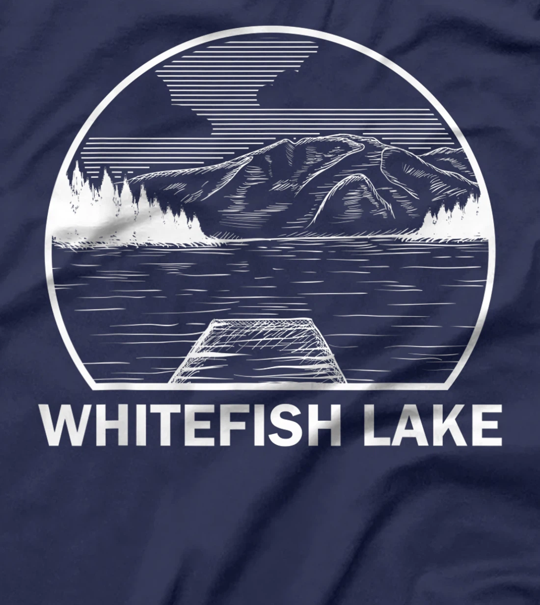 WHITEFISH LAKE MONTANA Funny Fishing Camping Summer Gift T-Shirt