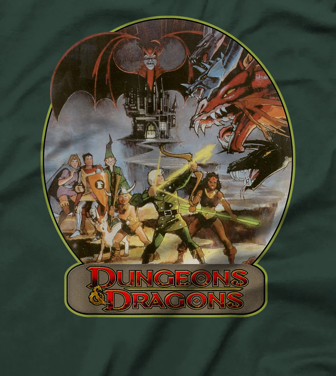Graphic Dungeon Art Dragons Cartoon Tabletop Role Playing T-Shirt