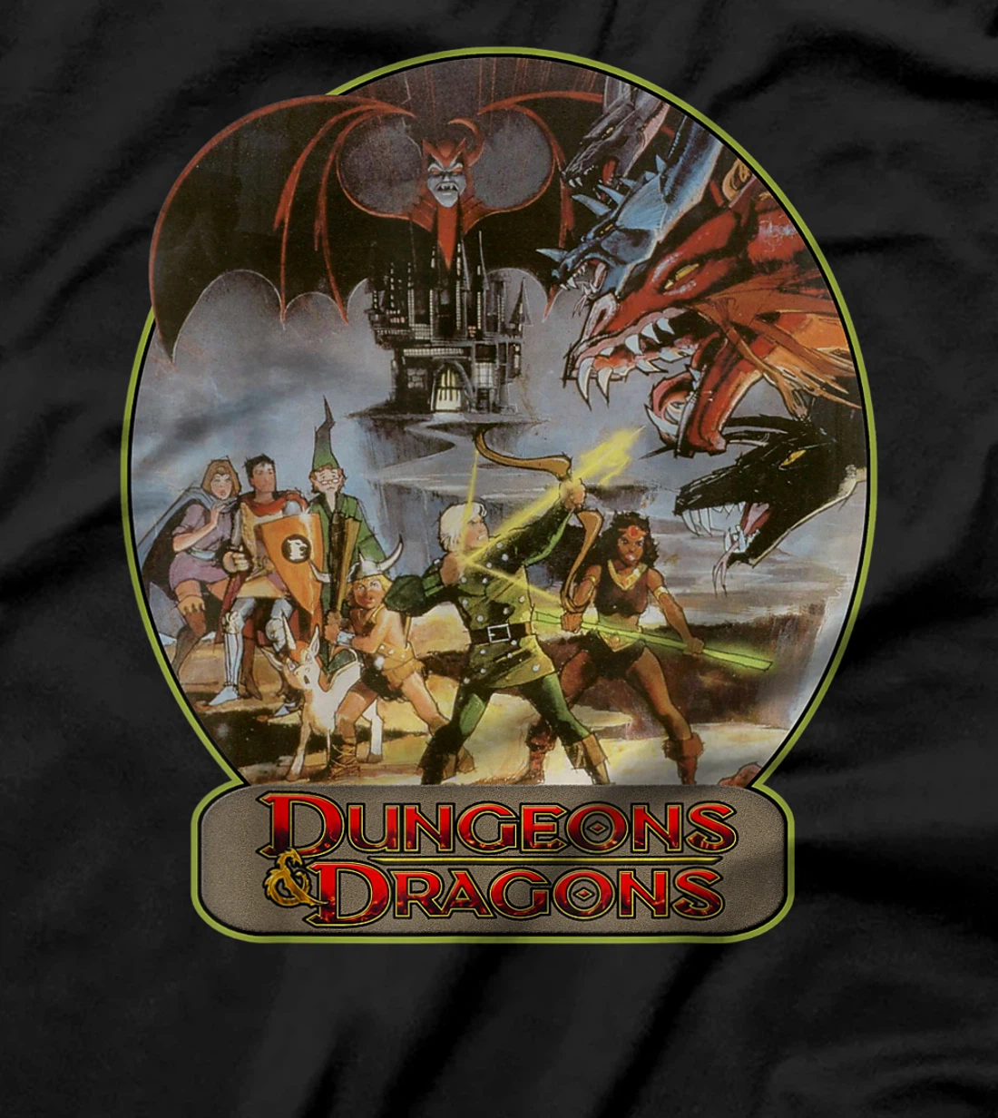 Graphic Dungeon Art Dragons Cartoon Tabletop Role Playing T-Shirt