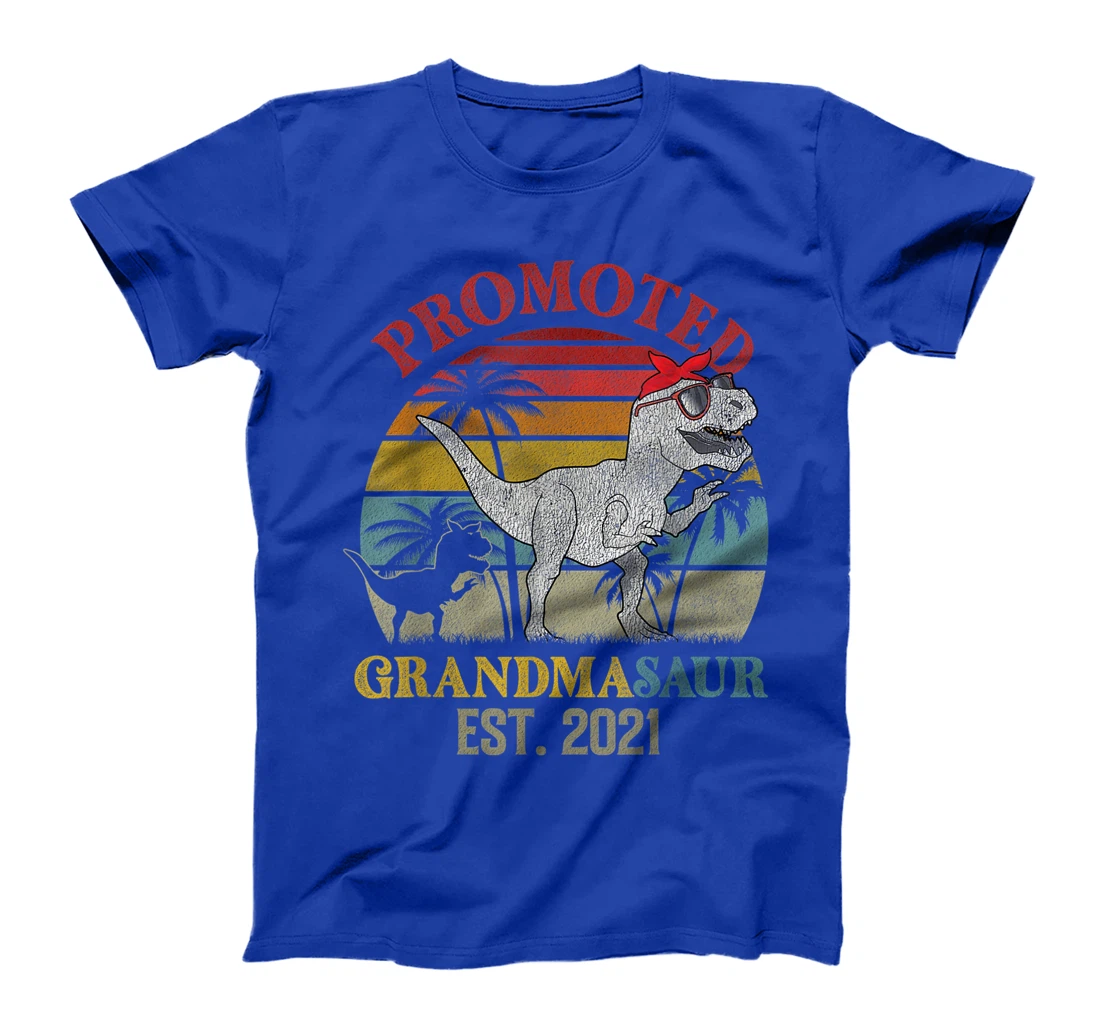 Promoted To Grandma Saurus Est 2021 Apparel T Rex Dinosaur T-Shirt