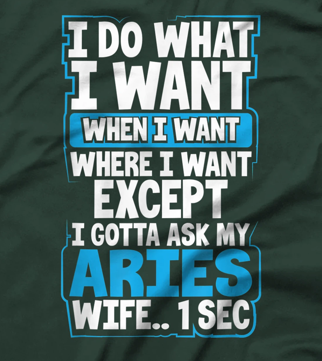 I Do What I Want When Want Where I Want Aries Husband Gift T-Shirt