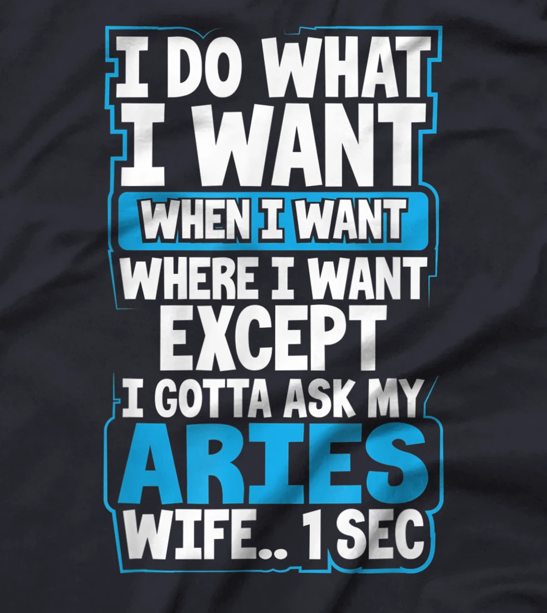 I Do What I Want When Want Where I Want Aries Husband Gift T-Shirt