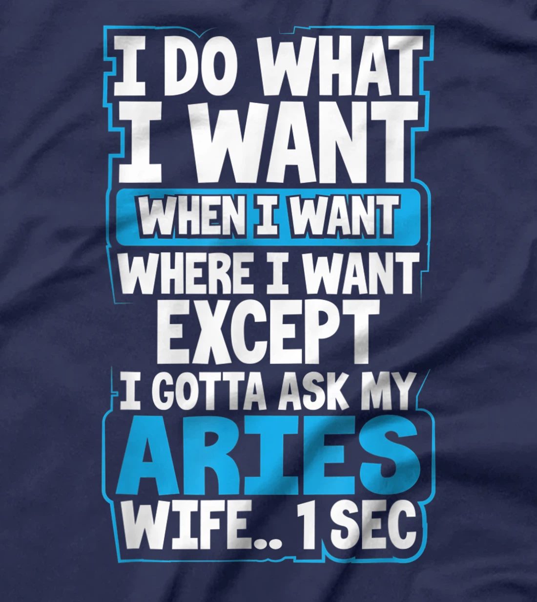 I Do What I Want When Want Where I Want Aries Husband Gift T-Shirt