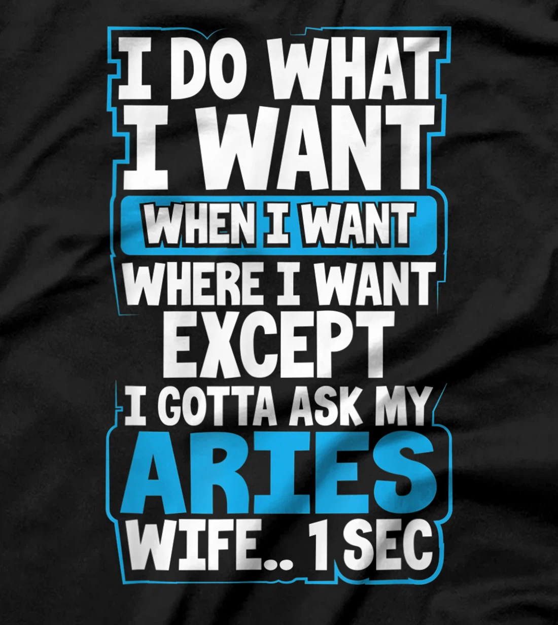 I Do What I Want When Want Where I Want Aries Husband Gift T-Shirt