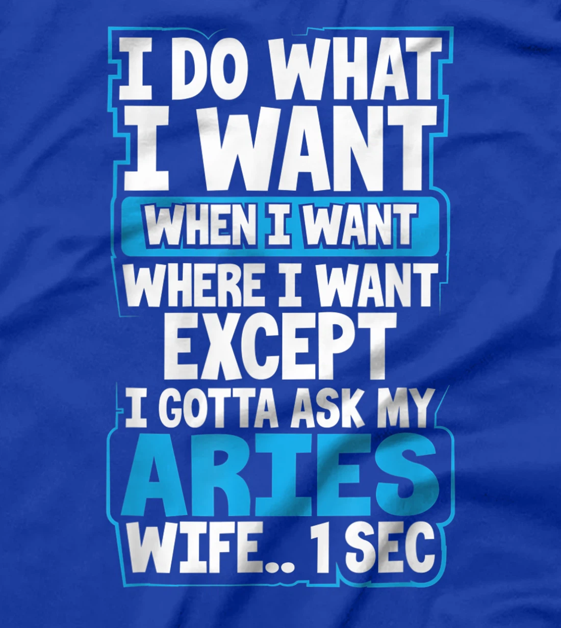 I Do What I Want When Want Where I Want Aries Husband Gift T-Shirt