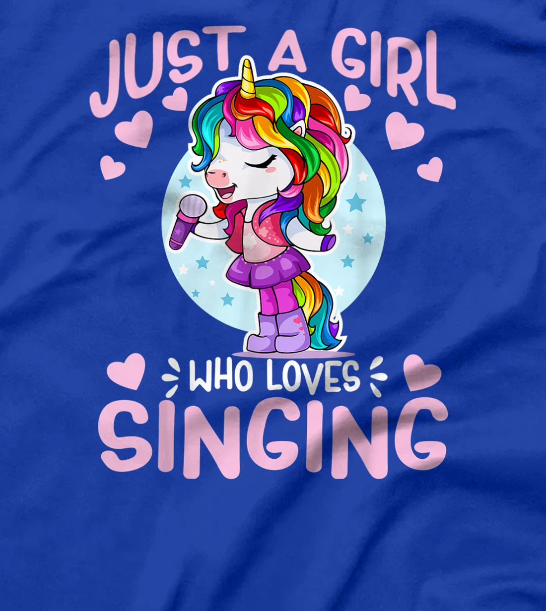 Just A Girl Who Loves Singing Funny Karaoke Singer Unicorn T-Shirt