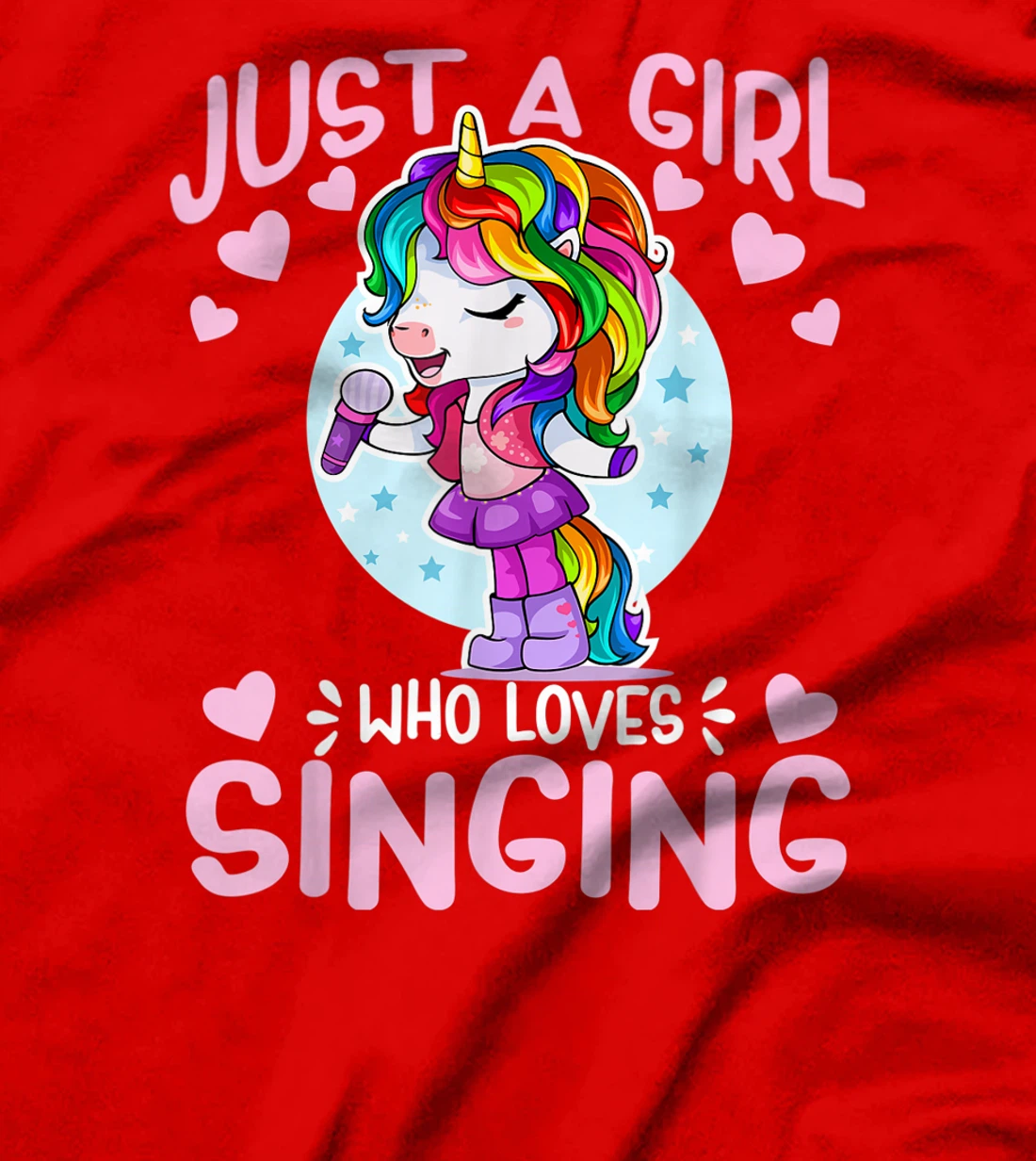 Just A Girl Who Loves Singing Funny Karaoke Singer Unicorn T-Shirt