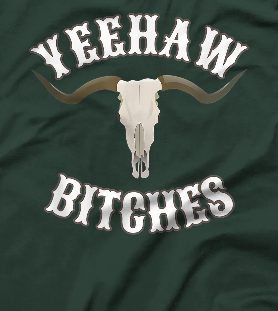 Country Skull Western Yeehaw Bitches T-Shirt