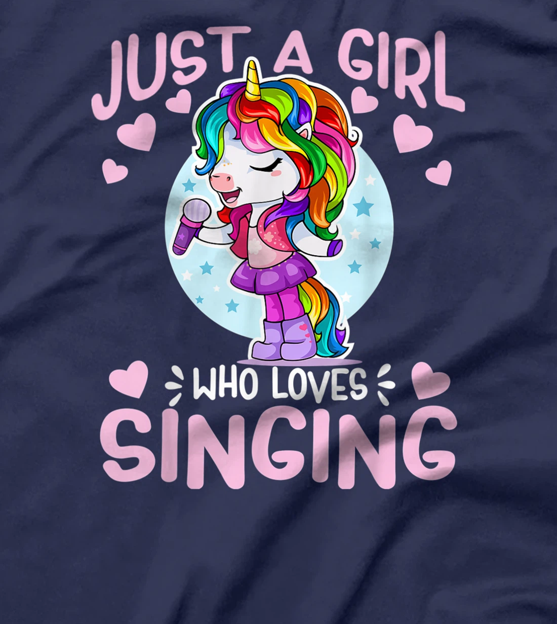 Just A Girl Who Loves Singing Funny Karaoke Singer Unicorn T-Shirt