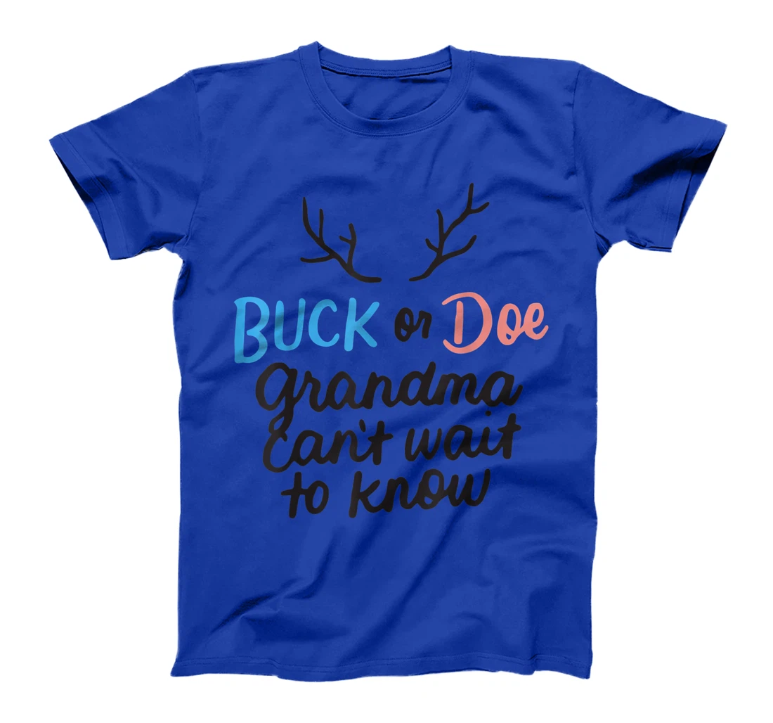 Buck or Doe Grandma Can't Wait to Know Gender Reveal Party T-Shirt