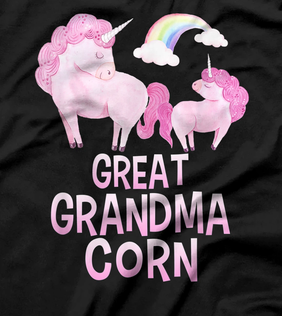 Great Grandma Corn Unicorn Girl Baby Shower T-Shirt