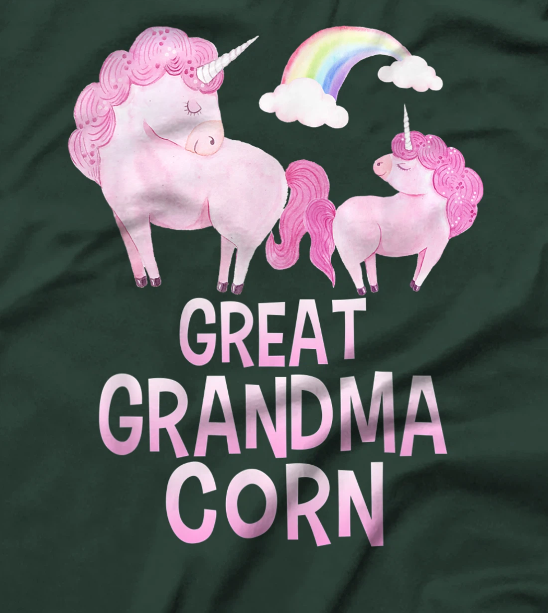 Great Grandma Corn Unicorn Girl Baby Shower T-Shirt