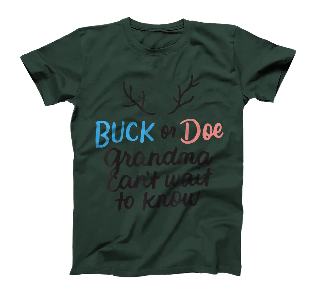Buck or Doe Grandma Can't Wait to Know Gender Reveal Party T-Shirt