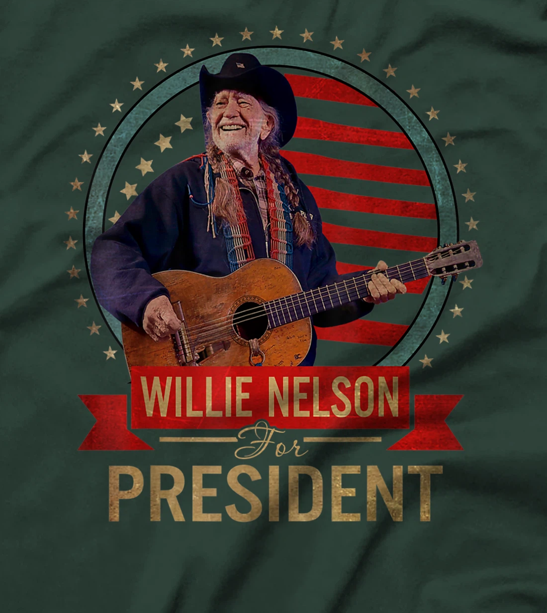 Graphic Willie Idol Nelson Country Music For President 2021 T-Shirt