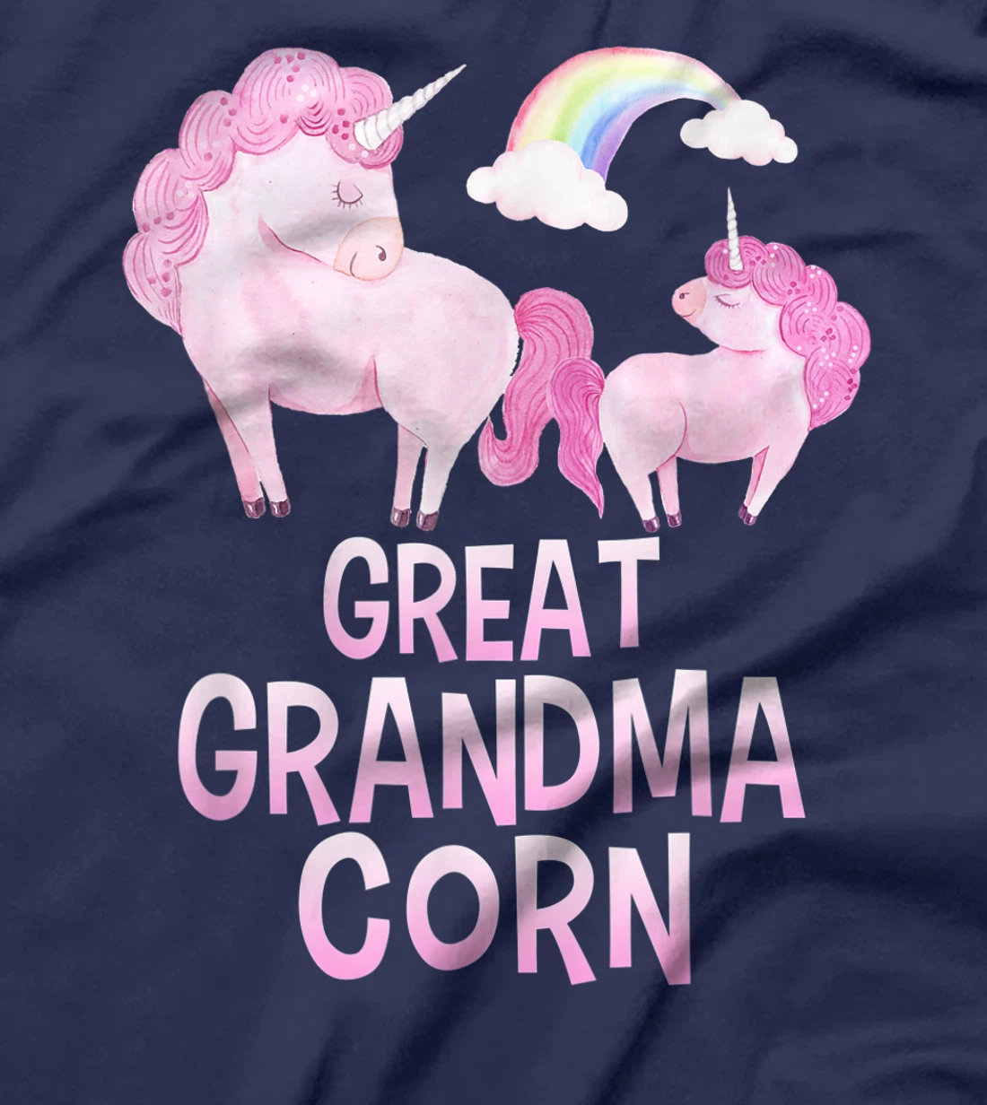 Great Grandma Corn Unicorn Girl Baby Shower T-Shirt