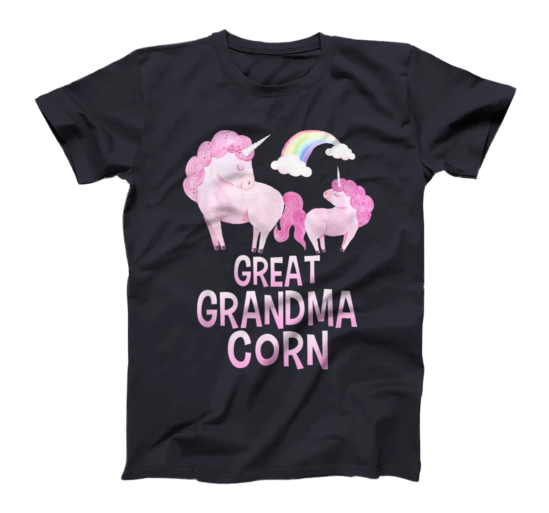 Great Grandma Corn Unicorn Girl Baby Shower T-Shirt