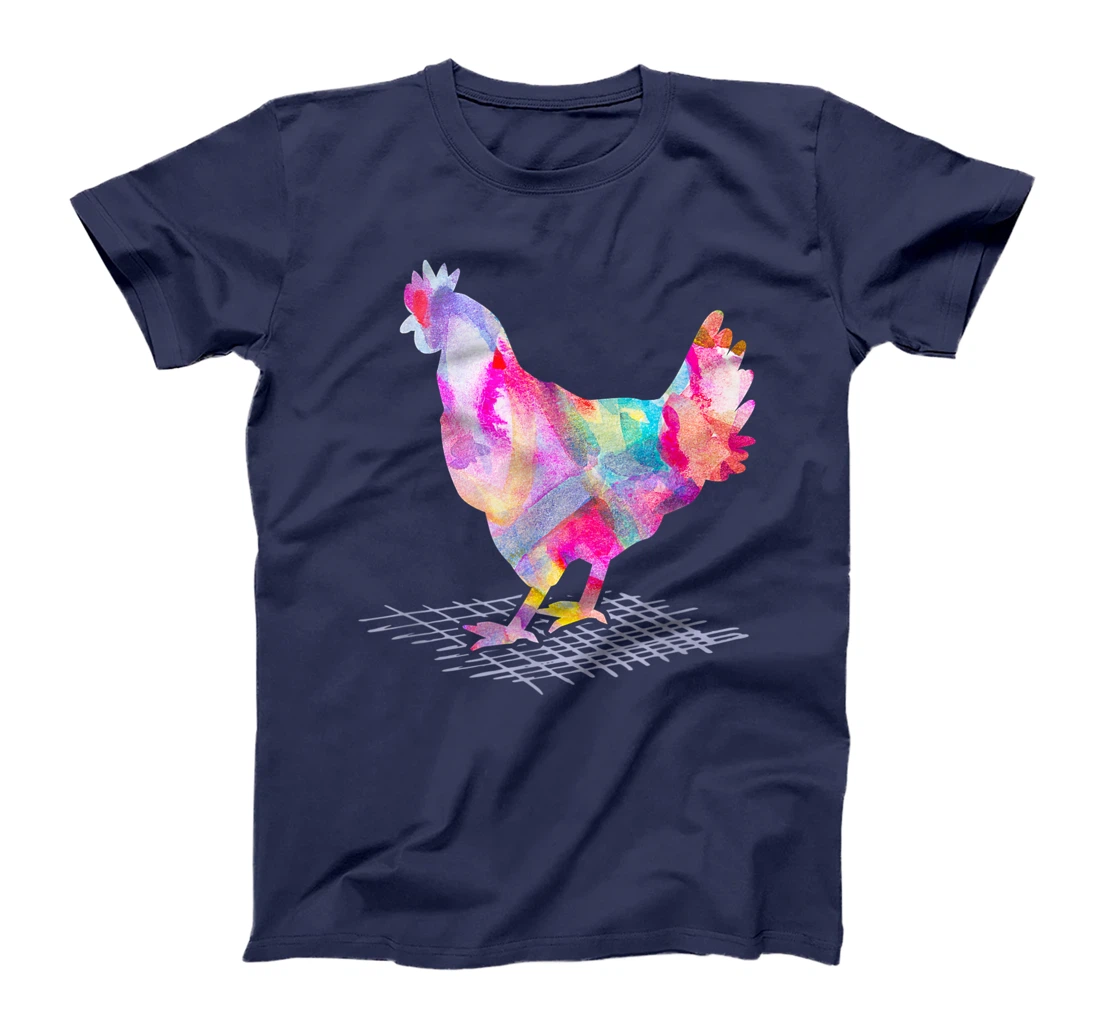 Tie Dye Chicken Funny Hippy Chickens Farmer Hobby Farm Gift T-Shirt