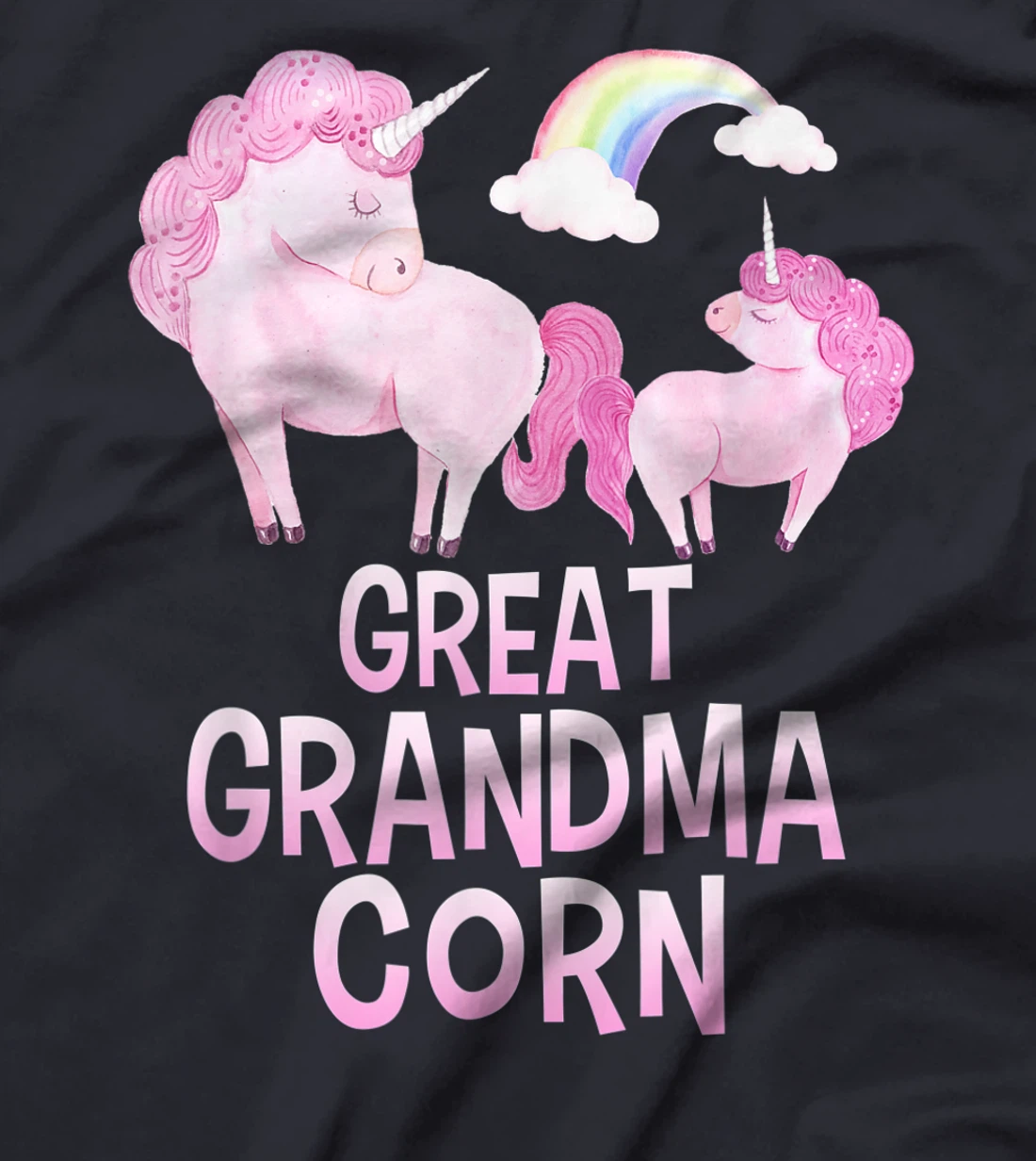 Great Grandma Corn Unicorn Girl Baby Shower T-Shirt