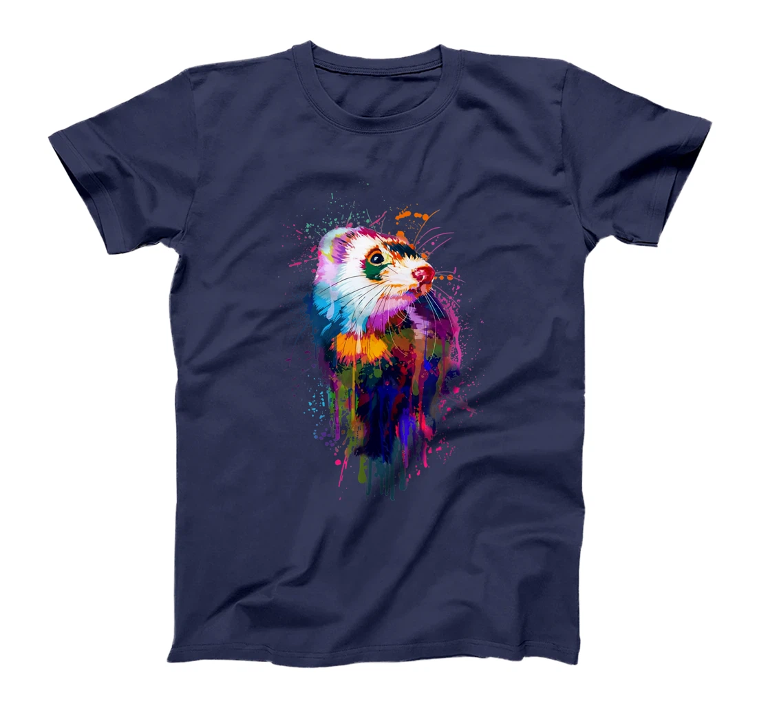 Bright Ferret Watercolor Painting Shirt For Ferret Lover T-Shirt