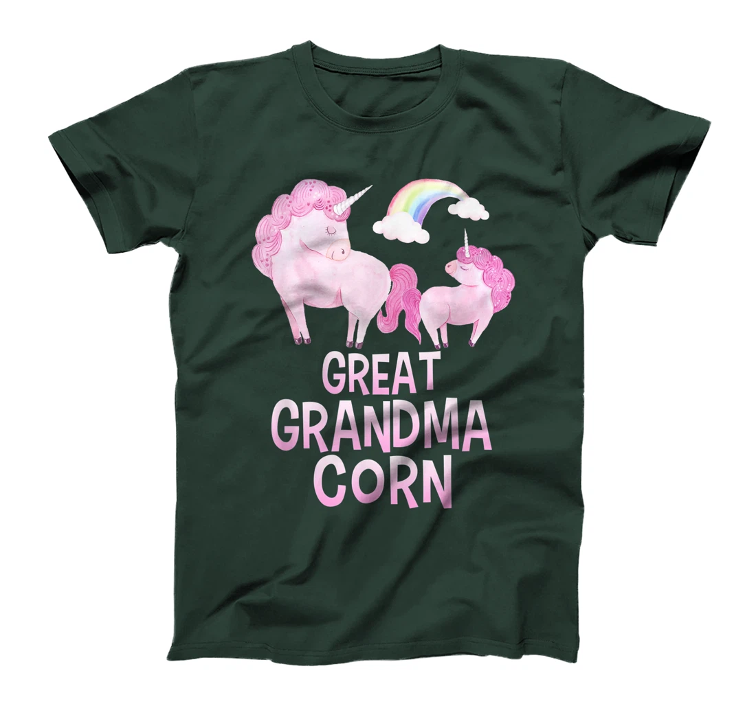 Great Grandma Corn Unicorn Girl Baby Shower T-Shirt