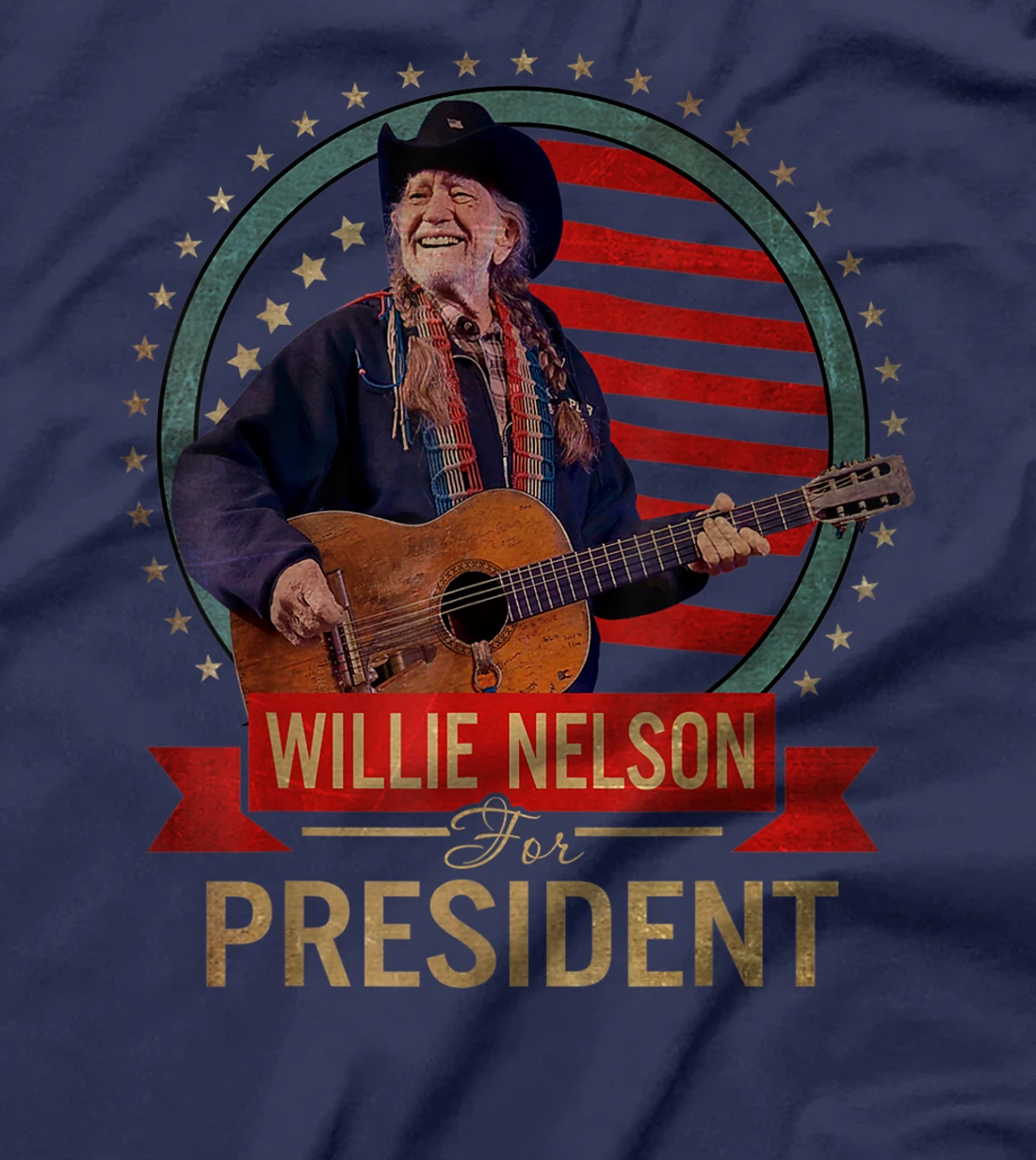 Graphic Willie Idol Nelson Country Music For President 2021 T-Shirt