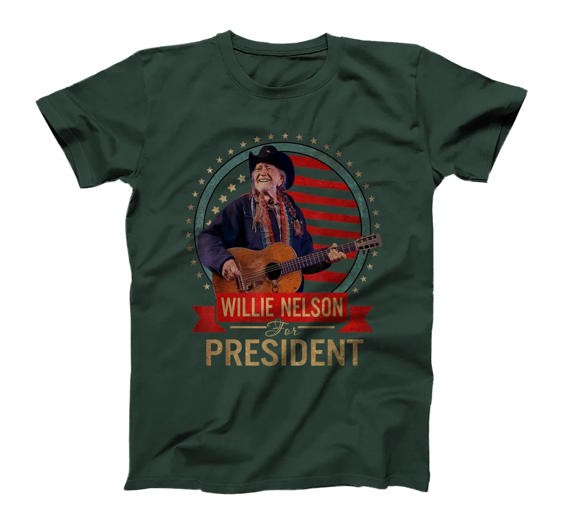 Graphic Willie Idol Nelson Country Music For President 2021 T-Shirt