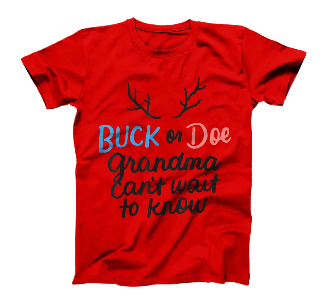 Buck or Doe Grandma Can't Wait to Know Gender Reveal Party T-Shirt