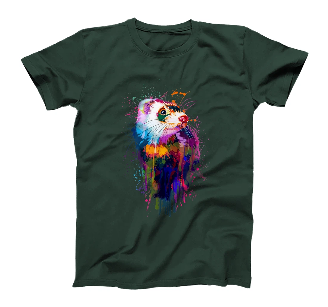 Bright Ferret Watercolor Painting Shirt For Ferret Lover T-Shirt