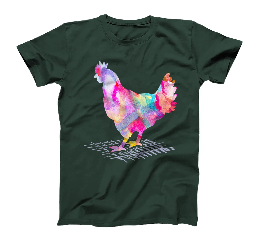 Tie Dye Chicken Funny Hippy Chickens Farmer Hobby Farm Gift T-Shirt