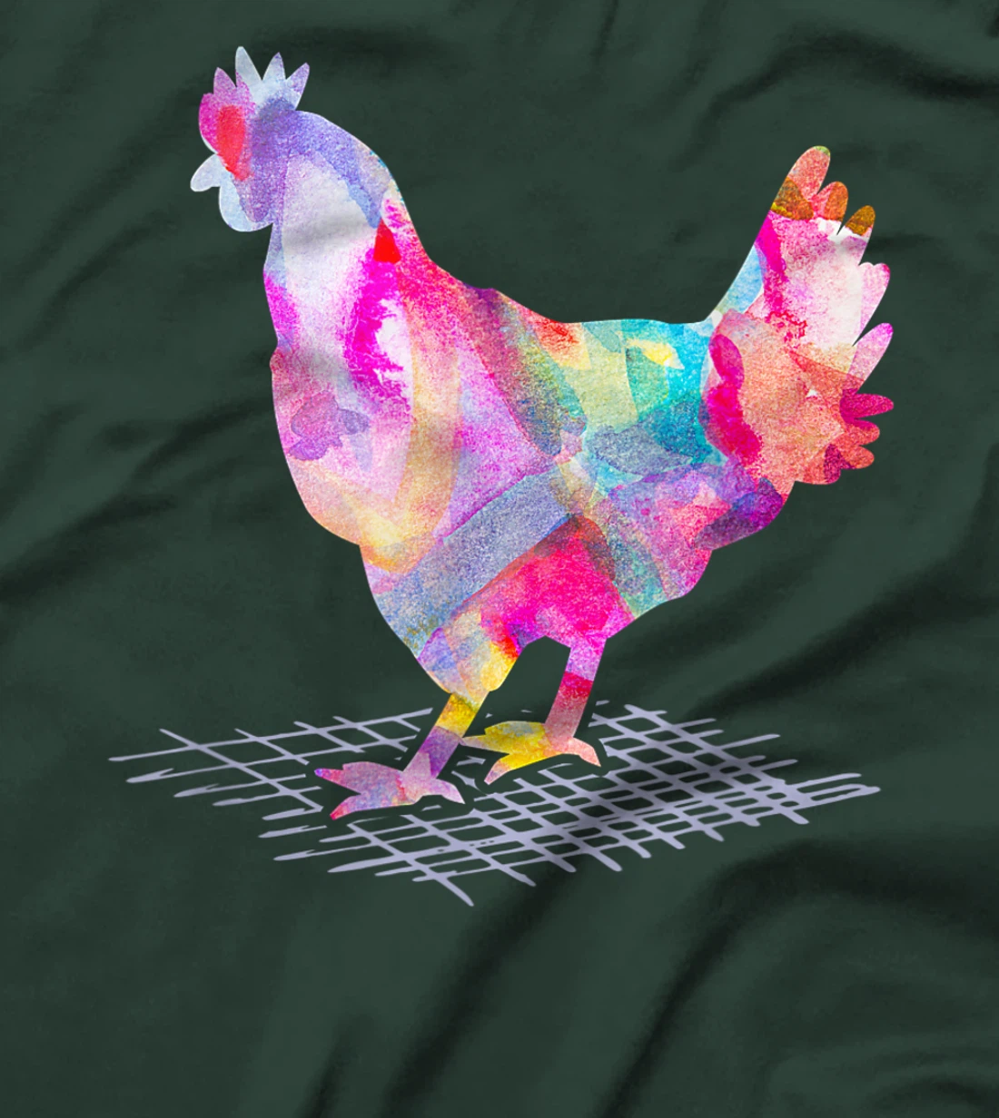 Tie Dye Chicken Funny Hippy Chickens Farmer Hobby Farm Gift T-Shirt