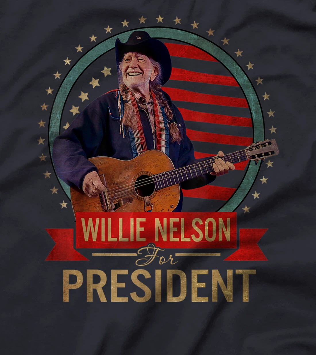 Graphic Willie Idol Nelson Country Music For President 2021 T-Shirt