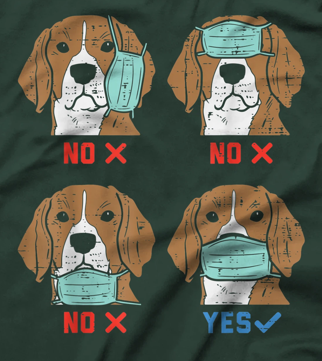 Beagle Face Mask Funny Social Distancing Quarantine Dog Gift T-Shirt